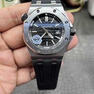 APS Audemars Piguet Royal Oak Offshore Diver 15703ST Replica – 42mm Steel Case, Black Dial, Cal.3120 Automatic Clone