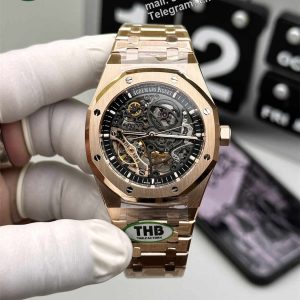 Audemars Piguet 15407 Rose Gold Replica – Royal Oak Double Balance Wheel Openworked 41mm