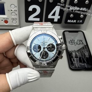 Breitling Chronomat 42 Replica – Blue Dial Steel Bracelet Automatic Watch