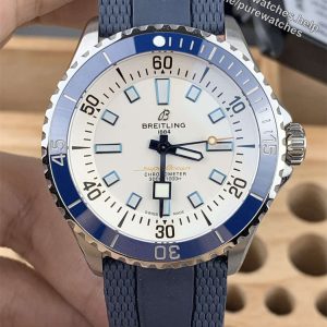 Breitling Superocean Blue Bezel Replica – White Dial | BLS Factory