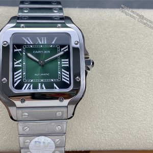 Cartier Santos Green Dial Medium Replica (WSSA0061) – BV Factory V2