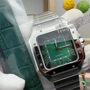 BV Factory Cartier Santos Green Dial Replica – Large Gradient Model (Miyota 9015)