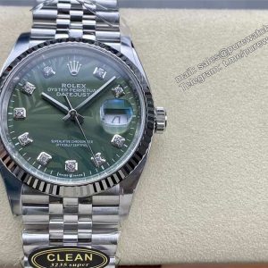 Clean Factory Datejust 36 Palm Motif Dial (Green) – VR3235 Movement