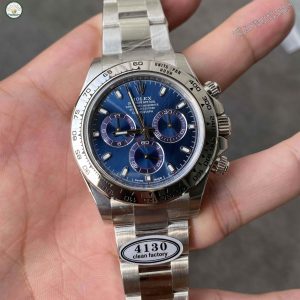 Clean Factory Daytona 116509 Replica ?C White Gold Blue Dial ??Blue Cat