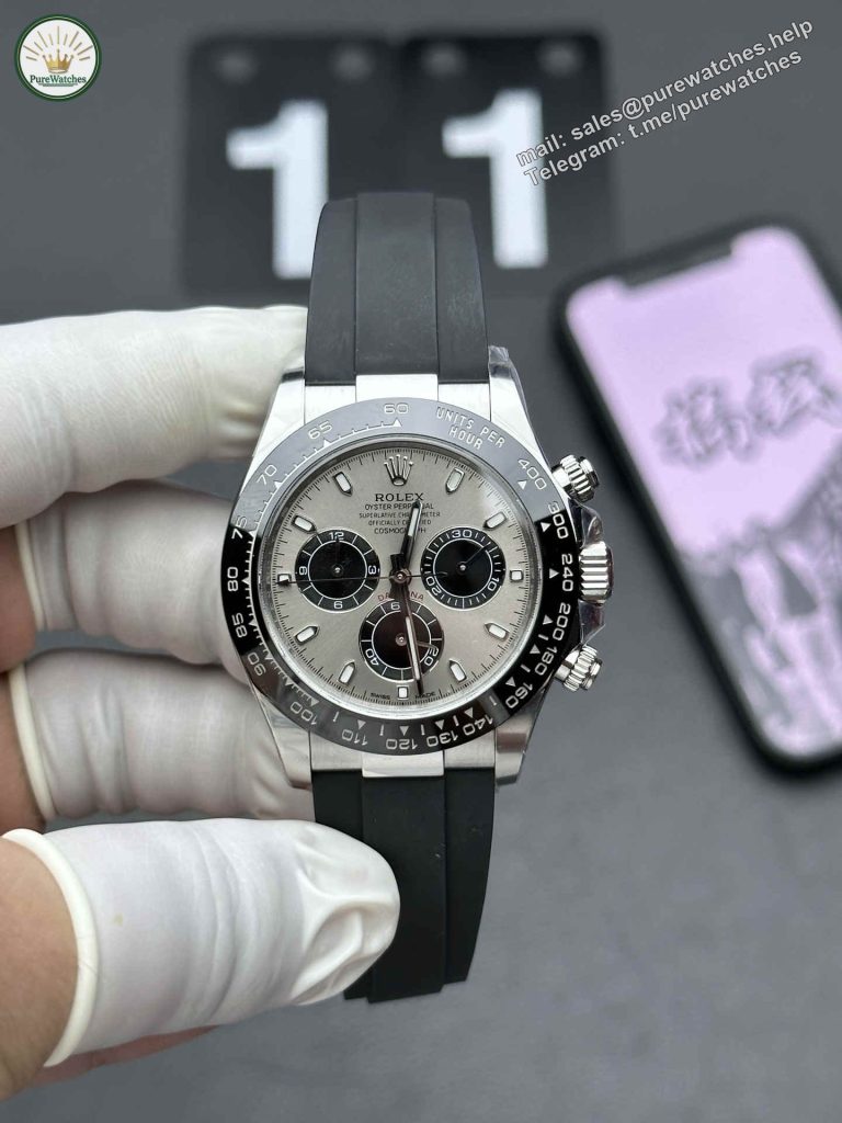 Clean Factory Daytona 116519LN-0027 �C Premium Grey Dial White Gold Chronograph Replica