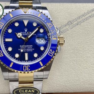 Clean Factory Rolex Submariner 126613LB – 41mm Two-Tone Blue Submariner Replica with 3235 Movement