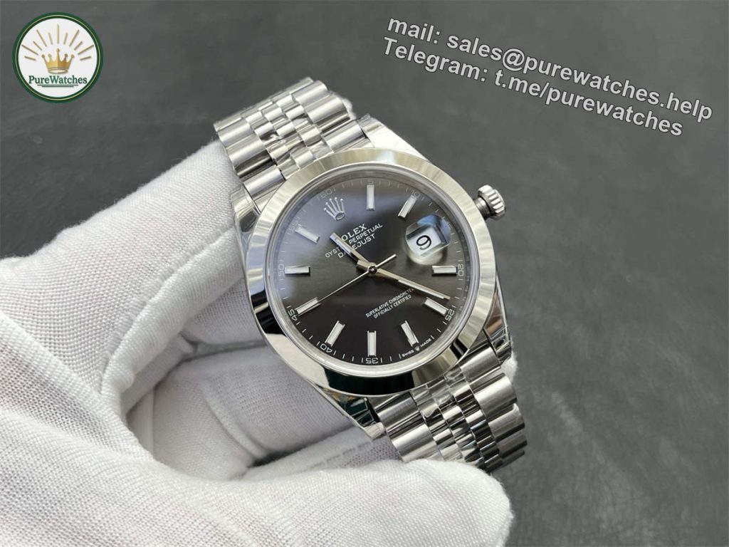 Grey Datejust 41 Replica – VS Factory Rolex Datejust m126300-0007 Rhodium Grey Dial 41mm