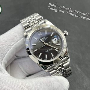 Grey Datejust 41 Replica – VS Factory Rolex Datejust m126300-0007 Rhodium Grey Dial 41mm