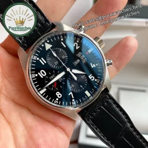 IWC IW377701 Pilot Chronograph – Classic 43mm Black Dial Automatic Aviation Watch