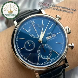 IWC Portofino Chronograph 7750 Replica – Blue Dial Luxury Dress Watch