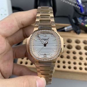 Nautilus 7118 Replica – 3K Factory Ladies Rose Gold Diamond Bezel 35.2mm