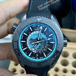 Omega Seamaster Worldtimer Replica – VS Factory Black Ceramic GMT 45.5mm