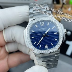 Patek Nautilus 7118 Diamond Replica – Blue Dial Luxury Ladies Nautilus
