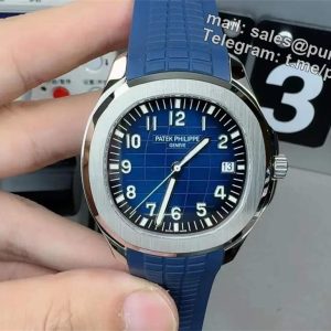 Patek Philippe Aquanaut 5168G Replica – Blue Dial, White Gold Case, 3K Factory Precision