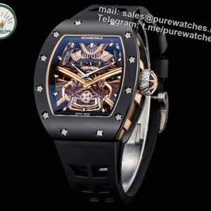 Richard Mille RM47 Replica �C Real One-Piece Tourbillon Titanium ��Black Knight�� Watch