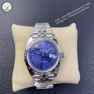 Rolex Datejust 41 Blue Roman Dial – Clean Factory Jubilee Replica Watch