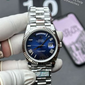 Rolex Day-Date 36 White Gold Replica (QF Factory) – 158g Tungsten Blue Ombré