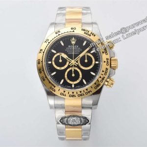 Clean Factory Rolex Daytona 126503 Replica �C New Two Tone Black Dial (4131 Movement)