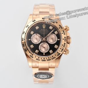 Clean Factory Rolex Daytona 126505 Diamond Dial Replica �C Rose Gold (4131 Movement)