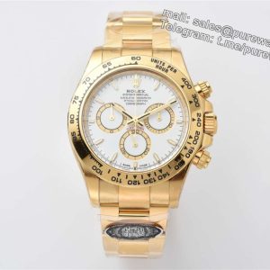 Clean Factory Rolex Daytona 126508 Replica �C Yellow Gold White Dial (4131)