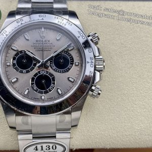 Rolex Daytona Cement Dial Replica �C Clean Factory White Gold Bracelet