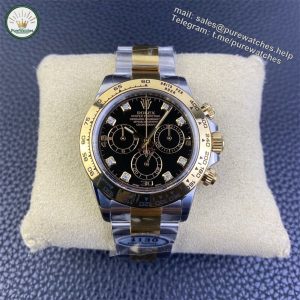 Clean Factory Rolex Daytona Diamond Dial Replica �C 116503 Two Tone (Dandong 4130)