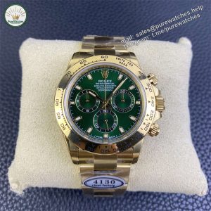Rolex Daytona Green Dial Replica �C Clean Factory Yellow Gold 4130 Edition