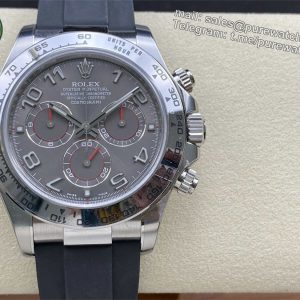 Rolex Daytona Grey Dial �C Clean Factory White Gold Chronograph Replica