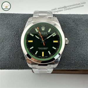 Rolex Milgauss 116400GV “Green Glass” – 904L Steel [Real Green Sapphire]