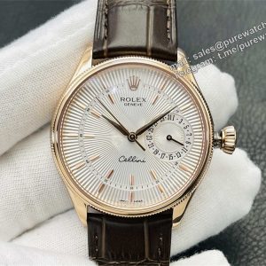 VR Factory Rolex Cellini Replica – M50515-0009 Rose Gold White Dial 39mm