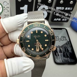 VS Factory Omega Seamaster Green Titanium – Full Titanium Case, Green Dial, 42mm Diver Watch