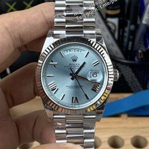 VS Factory Platinum Day-Date Ice Blue Dial Replica 40mm – Heavy Weight President Watch