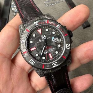 VSF DiW Carbon Submariner Red Edition – 40mm Forged Carbon (VS3135)