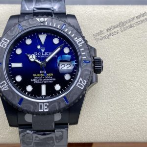 VSF DiW Submariner Gradient Blue – DLC Black Steel & Carbon Bezel (VS3135)
