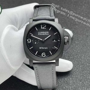 VSF Panerai PAM1467 – 44mm Luminor BiTempo Titanium DLC New York Limited Edition Replica