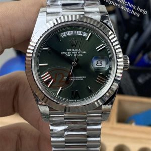 VSF Tungsten Day-Date 40 Olive Green – 228239 White Gold (182g Weighted)