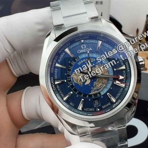 VSF Worldtimer Blue Replica – Stainless Steel Aqua Terra World Time Watch
